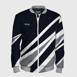 Мужской бомбер Sport тёмно-синий с полосами