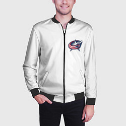Бомбер мужской Columbus blue jackets - Sergey Bobrovsky, цвет: 3D-черный — фото 2