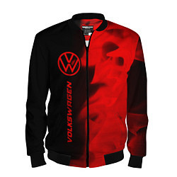 Бомбер мужской Volkswagen - red gradient по-вертикали, цвет: 3D-черный