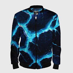 Мужской бомбер Голубая потертая текстура с разломом