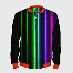 Бомбер мужской Neon lines, цвет: 3D-красный