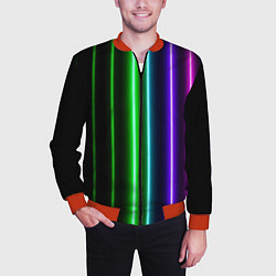 Бомбер мужской Neon lines, цвет: 3D-красный — фото 2