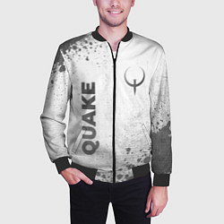 Бомбер мужской Quake - white gradient вертикально, цвет: 3D-черный — фото 2