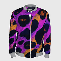 Мужской бомбер Неоновый леопардовый узор