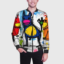 Бомбер мужской Веселые зверята, цвет: 3D-черный — фото 2