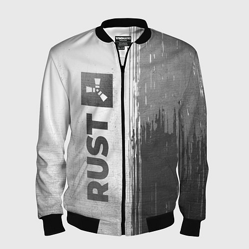 Мужской бомбер Rust - white gradient по-вертикали / 3D-Черный – фото 1