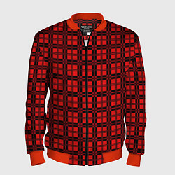 Мужской бомбер Красно-коралловый клетка