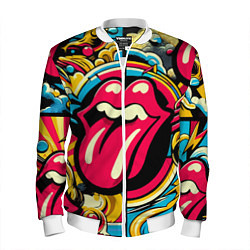 Мужской бомбер Rolling Stones logo - pop art pattern