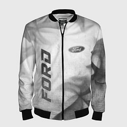 Бомбер мужской Ford - white gradient вертикально, цвет: 3D-черный