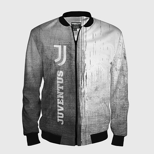 Мужской бомбер Juventus - grey gradient по-вертикали / 3D-Черный – фото 1