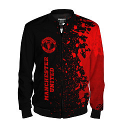 Бомбер мужской Manchester United - red gradient по-вертикали, цвет: 3D-черный