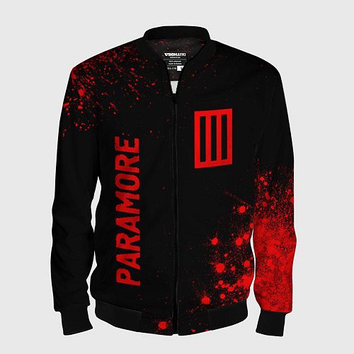 Мужской бомбер Paramore - red gradient вертикально / 3D-Черный – фото 1