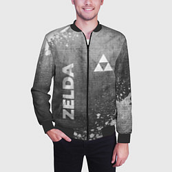 Бомбер мужской Zelda - grey gradient вертикально, цвет: 3D-черный — фото 2