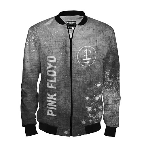 Мужской бомбер Pink Floyd - grey gradient вертикально / 3D-Черный – фото 1