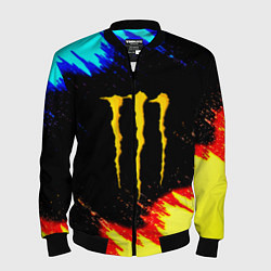 Бомбер мужской Monster energy огненные краски, цвет: 3D-черный