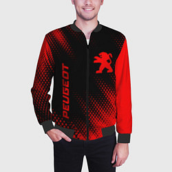 Бомбер мужской Peugeot - red gradient вертикально, цвет: 3D-черный — фото 2
