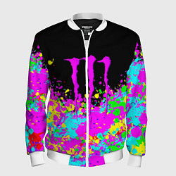 Мужской бомбер Monster energy краски неоновые