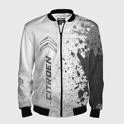 Мужской бомбер Citroen - white gradient по-вертикали / 3D-Черный – фото 1