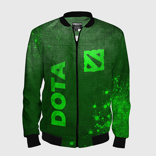 Мужской бомбер Dota - green gradient вертикально / 3D-Черный – фото 1