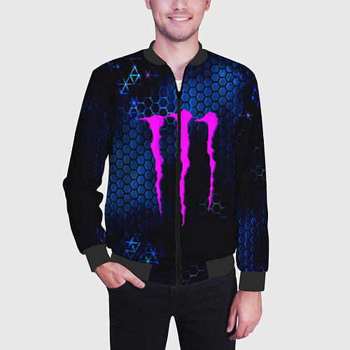 Мужской бомбер Monster energy броня / 3D-Черный – фото 3
