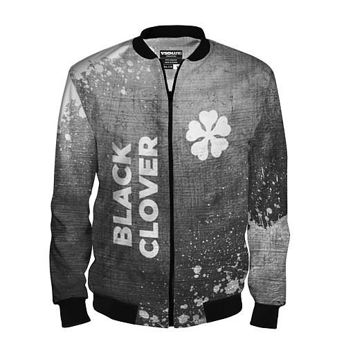 Мужской бомбер Black Clover - grey gradient вертикально / 3D-Черный – фото 1