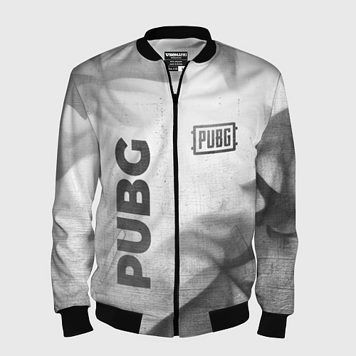 Мужской бомбер PUBG - white gradient вертикально / 3D-Черный – фото 1