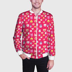 Бомбер мужской Skzoo pattern pink, цвет: 3D-белый — фото 2