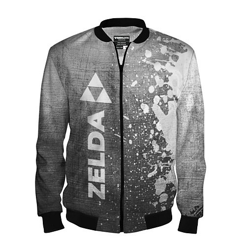Мужской бомбер Zelda - grey gradient по-вертикали / 3D-Черный – фото 1