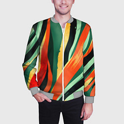 Бомбер мужской Тропическая жаркая абстракция, цвет: 3D-меланж — фото 2