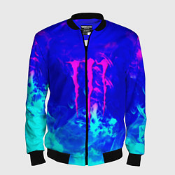 Мужской бомбер Monster energy дым неоновый