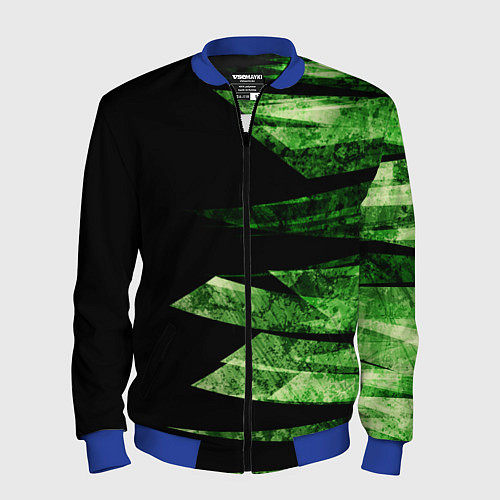Мужской бомбер Color green black / 3D-Синий – фото 1