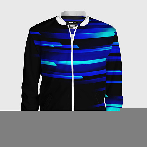 Мужской бомбер Color blue black / 3D-Белый – фото 1
