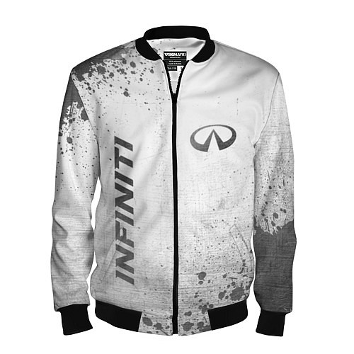 Мужской бомбер Infiniti - white gradient вертикально / 3D-Черный – фото 1