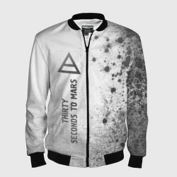 Бомбер мужской Thirty Seconds to Mars - white gradient по-вертика, цвет: 3D-черный