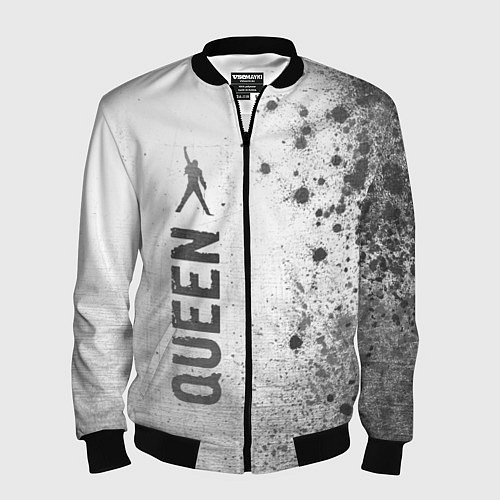 Мужской бомбер Queen - white gradient по-вертикали / 3D-Черный – фото 1