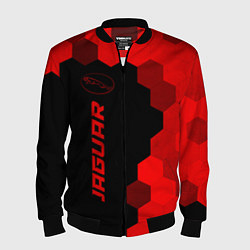Мужской бомбер Jaguar - red gradient по-вертикали