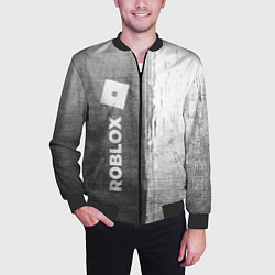 Бомбер мужской Roblox - grey gradient по-вертикали, цвет: 3D-черный — фото 2