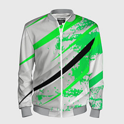 Мужской бомбер Color white light green