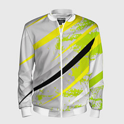 Мужской бомбер Color white light green