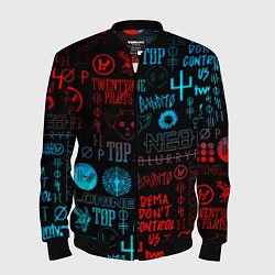 Бомбер мужской Twenty one pilots rock pattern, цвет: 3D-черный
