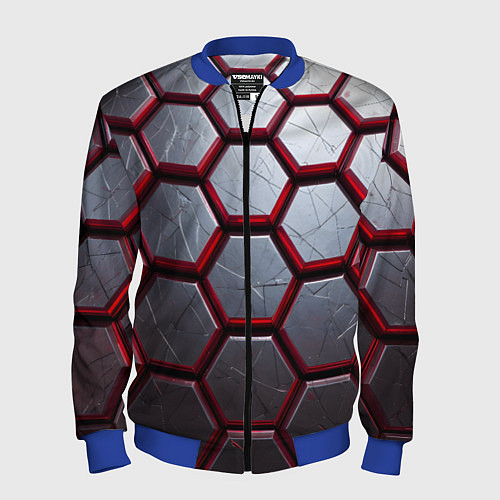 Мужской бомбер Металлический бронежилет / 3D-Синий – фото 1