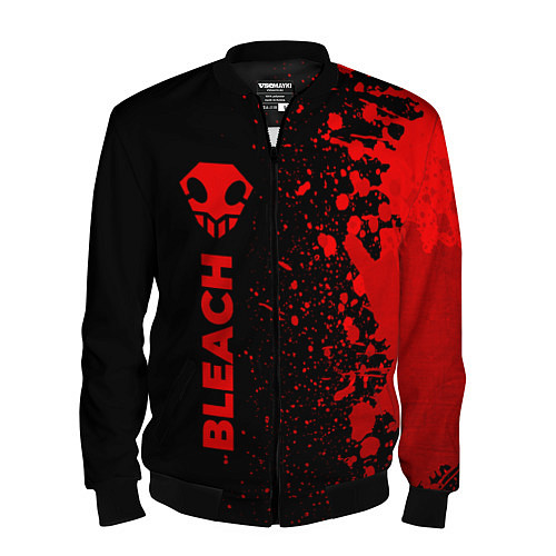 Мужской бомбер Bleach - red gradient по-вертикали / 3D-Черный – фото 1