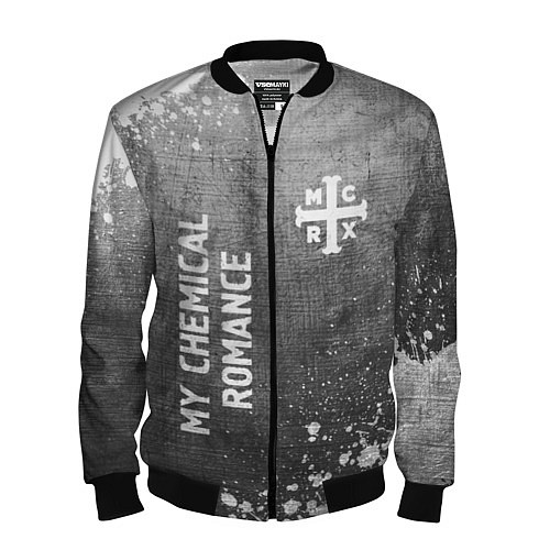 Мужской бомбер My Chemical Romance - grey gradient вертикально / 3D-Черный – фото 1
