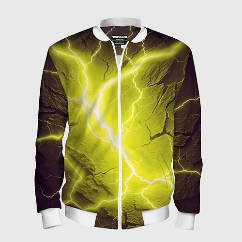 Мужской бомбер Color yellow black / 3D-Белый – фото 1