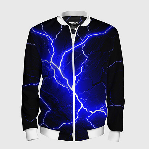 Мужской бомбер Color blue black / 3D-Белый – фото 1