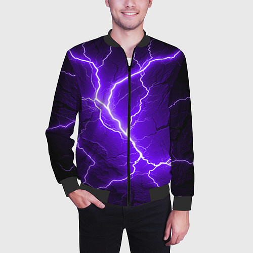 Мужской бомбер Color purple black / 3D-Черный – фото 3