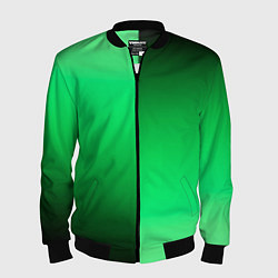 Бомбер мужской Чёрно-зелёный градиент пополам, цвет: 3D-черный
