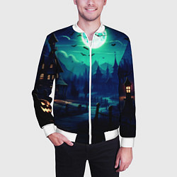 Бомбер мужской Day of the Dead - Хэллоуин, цвет: 3D-белый — фото 2