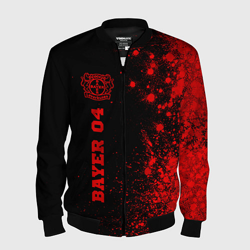 Мужской бомбер Bayer 04 - red gradient по-вертикали / 3D-Черный – фото 1