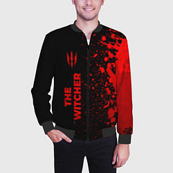 Бомбер мужской The Witcher - red gradient по-вертикали, цвет: 3D-черный — фото 2